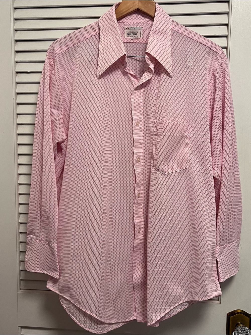 Vintage Towncraft Men's Pink Geometric Dress Shirt